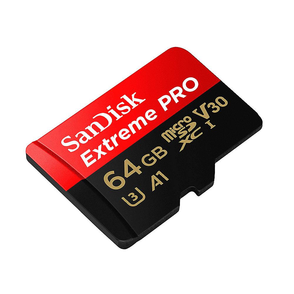 SanDisk Extreme Pro 64GB microSDXC Speicherkarte Kit 90 MB/s, Class 10, U3, A1