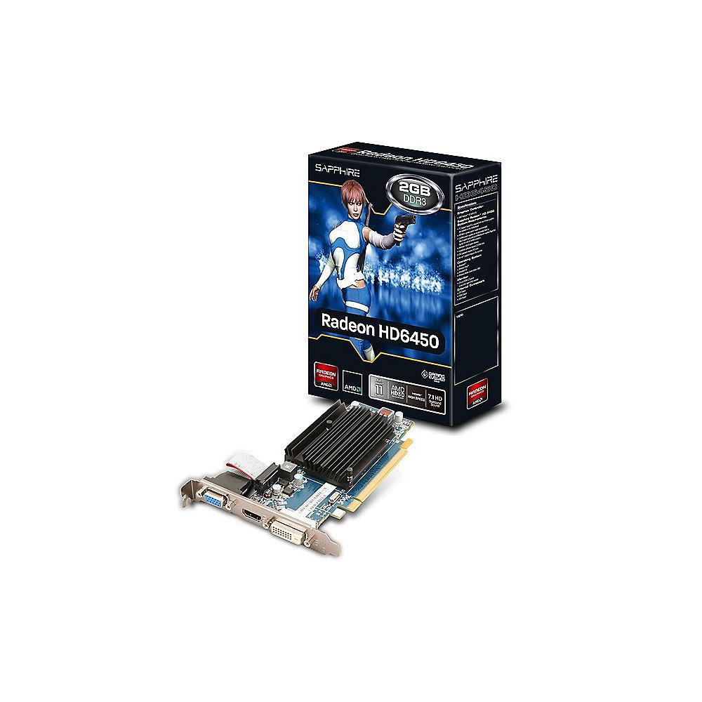 Sapphire Radeon HD 6450 2GB DDR3 PCIe Grafikkarte DVI/HDMI/VGA LiteRetail, Sapphire, Radeon, HD, 6450, 2GB, DDR3, PCIe, Grafikkarte, DVI/HDMI/VGA, LiteRetail