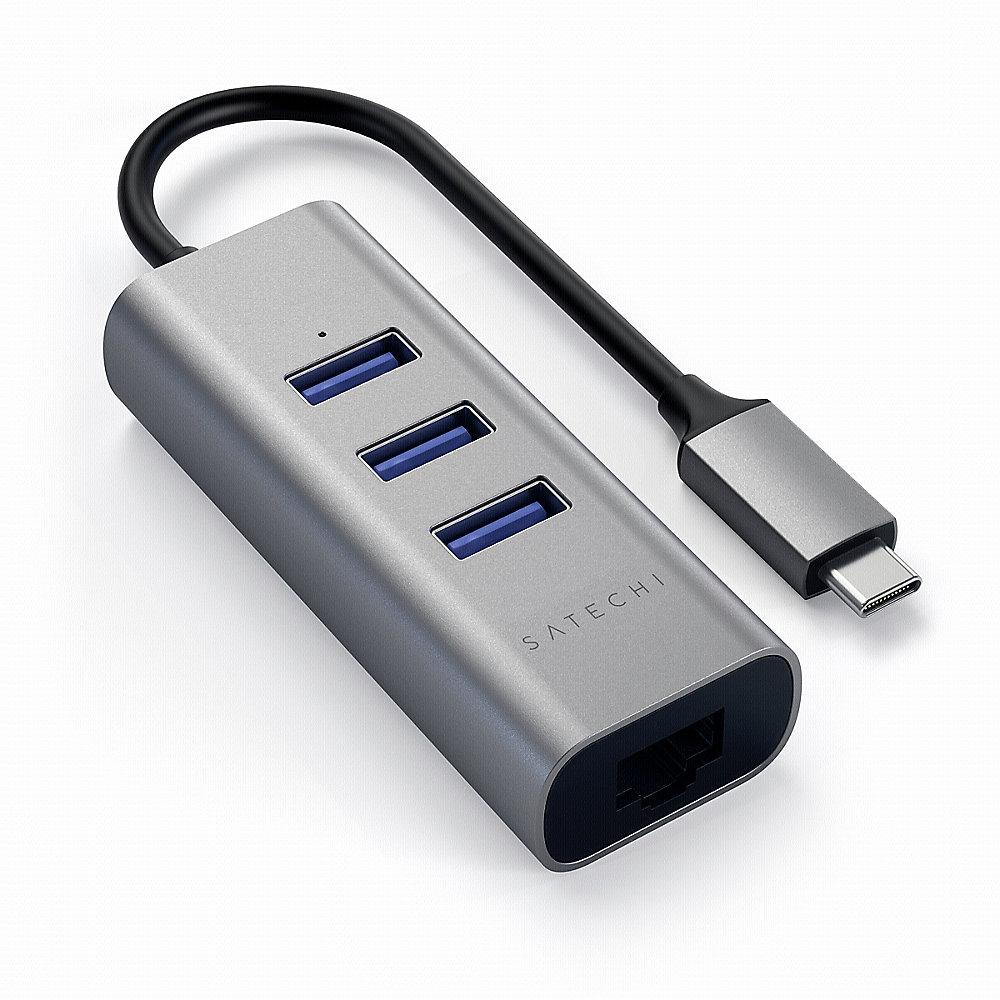 Satechi Type-C 2-in-1 3 Port USB 3.0 Hub & Ethernet space grey