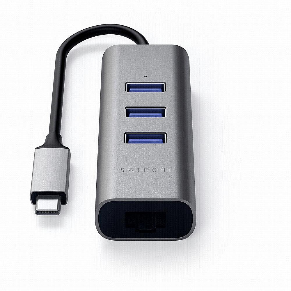 Satechi Type-C 2-in-1 3 Port USB 3.0 Hub & Ethernet space grey