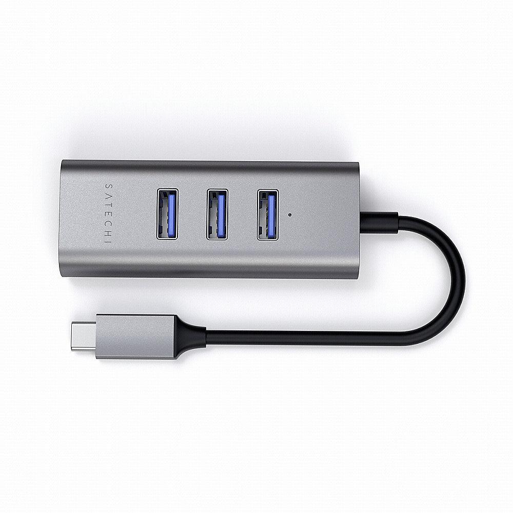 Satechi Type-C 2-in-1 3 Port USB 3.0 Hub & Ethernet space grey