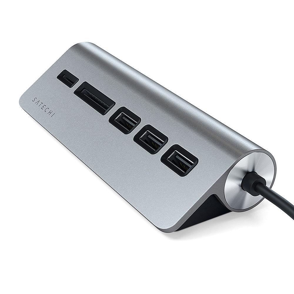 Satechi Type-C Aluminium USB Hub & Card Reader space gray