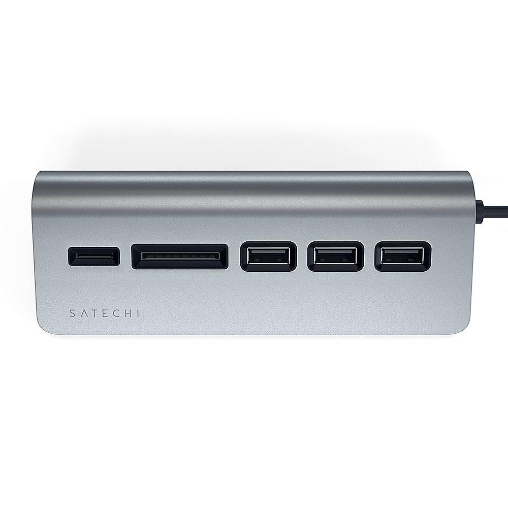 Satechi Type-C Aluminium USB Hub & Card Reader space gray