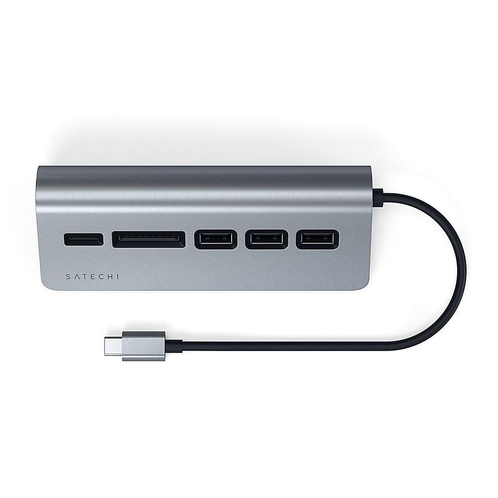 Satechi Type-C Aluminium USB Hub & Card Reader space gray