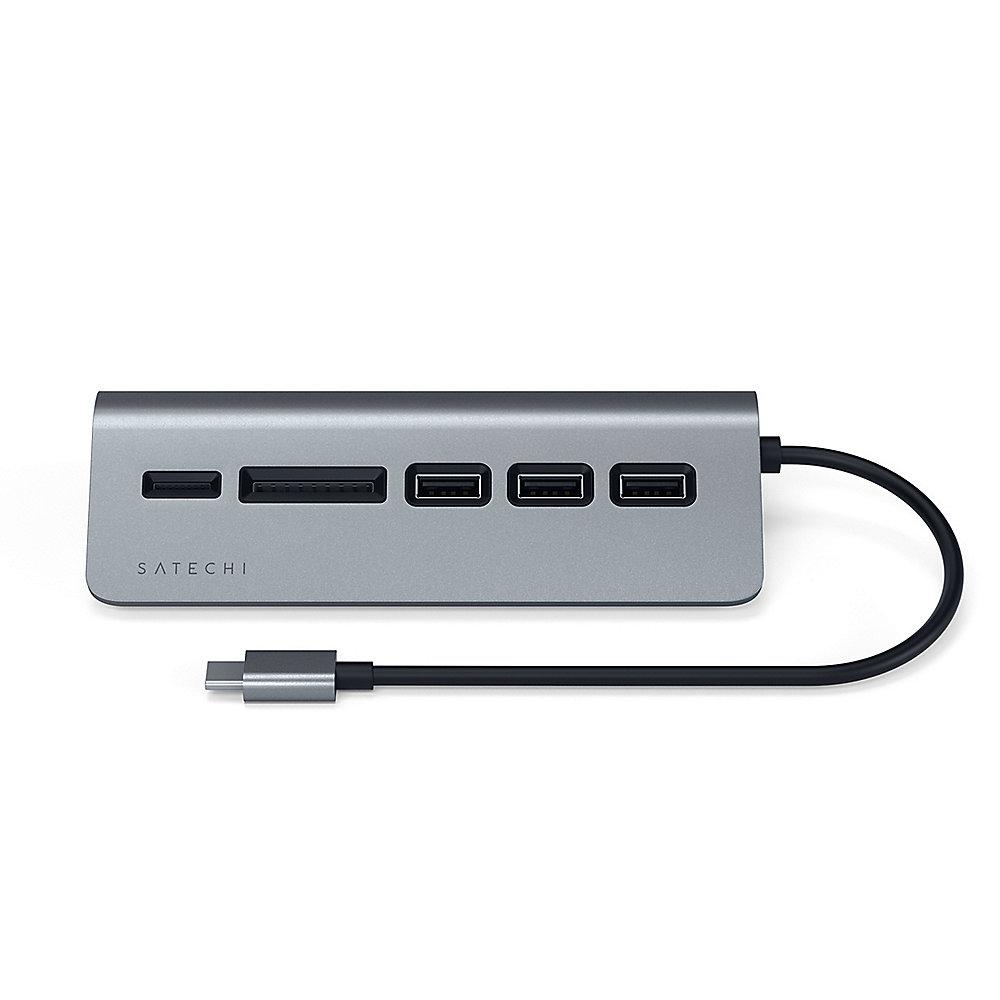 Satechi Type-C Aluminium USB Hub & Card Reader space gray