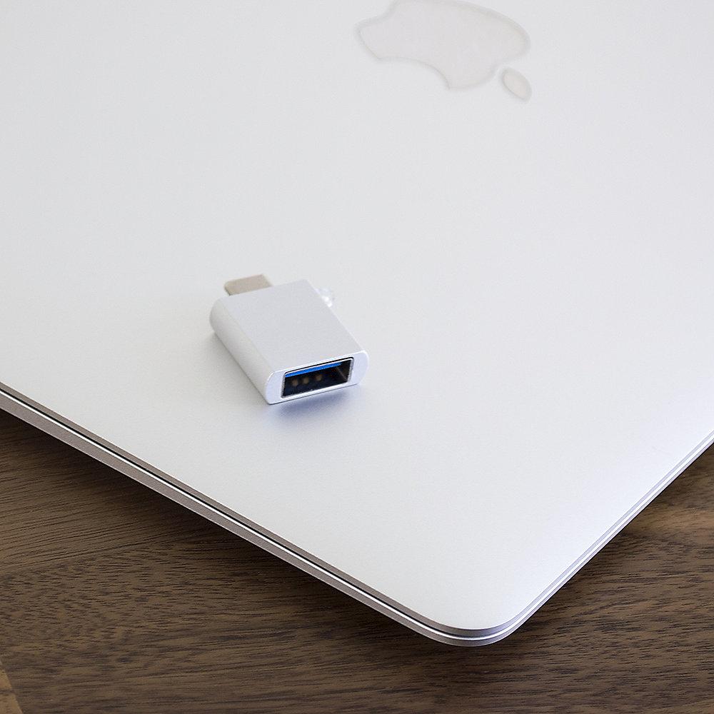 Satechi USB-C Adapter auf USB 3.0 Silber, Satechi, USB-C, Adapter, USB, 3.0, Silber