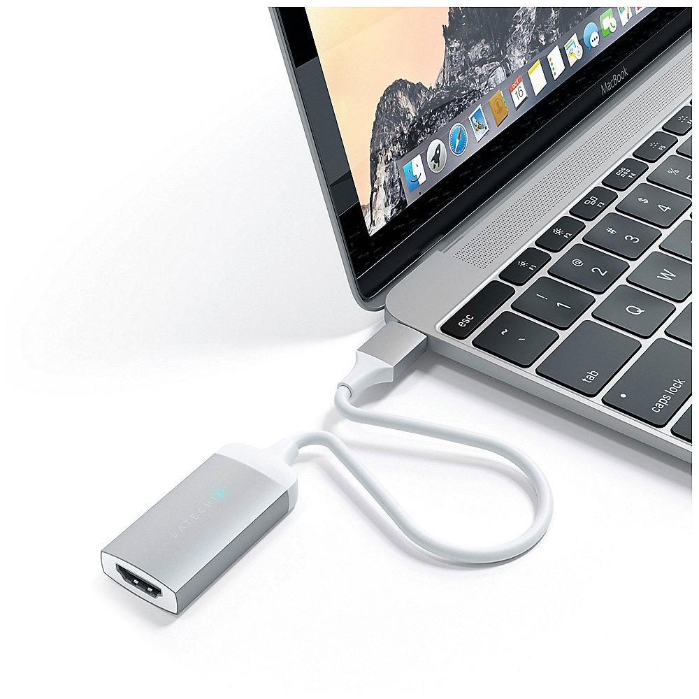 Satechi USB-C auf 4K HDMI Adapter Silber, Satechi, USB-C, 4K, HDMI, Adapter, Silber