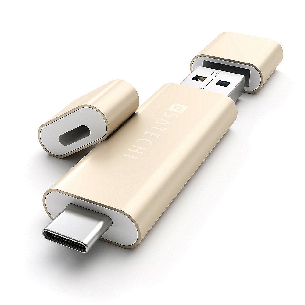 Satechi USB-C USB 3.0 und Micro/SD Card Reader Gold, Satechi, USB-C, USB, 3.0, Micro/SD, Card, Reader, Gold