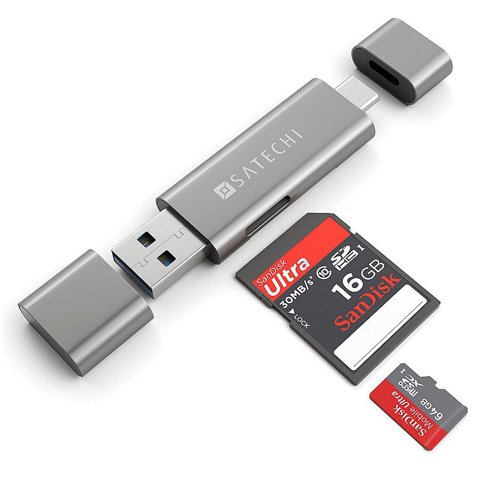 Satechi USB-C USB 3.0 und Micro/SD Card Reader Space Gray, Satechi, USB-C, USB, 3.0, Micro/SD, Card, Reader, Space, Gray