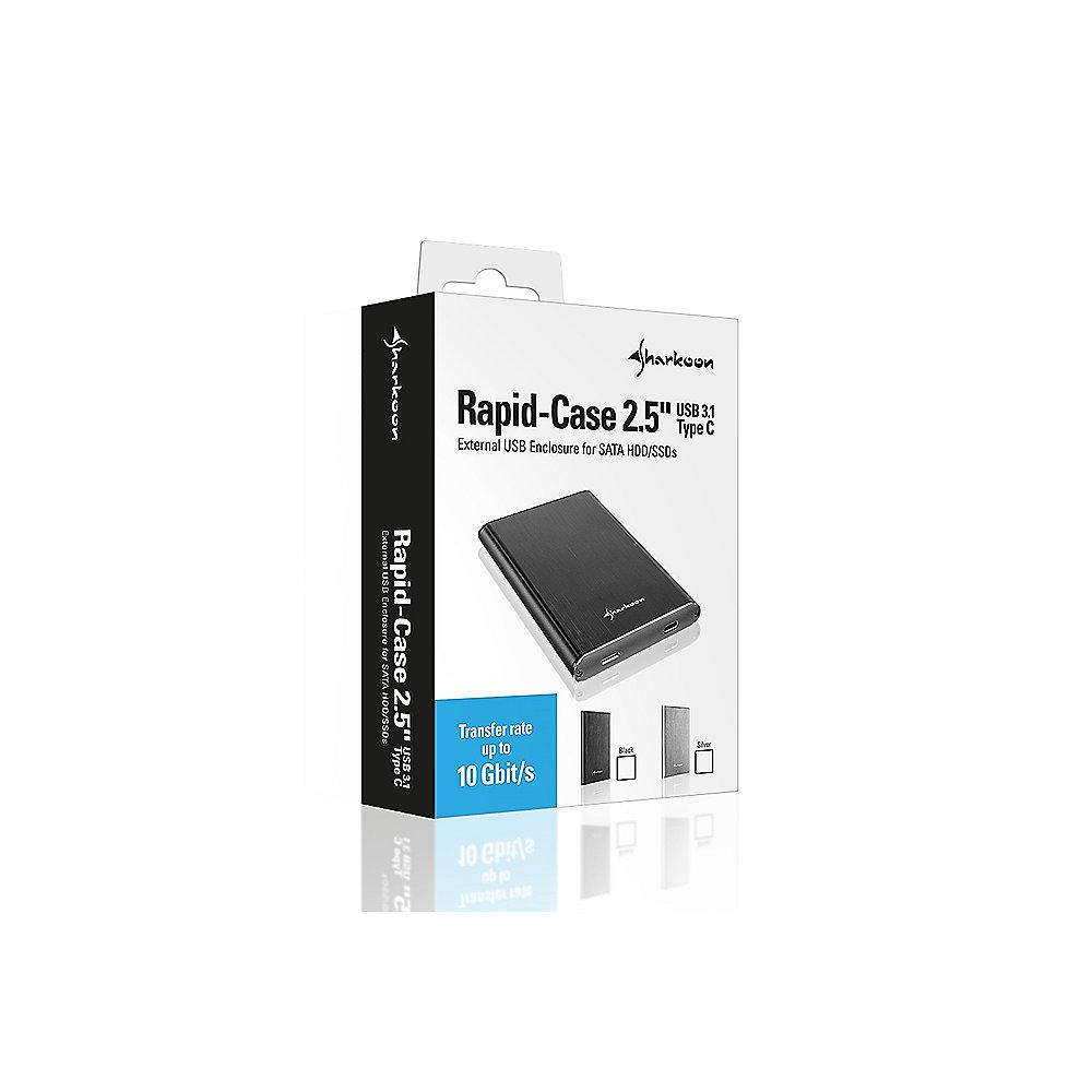 Sharkoon Rapid Case USB3.1 (Typ-C) 2.5 Zoll Festplattengehäuse schwarz, Sharkoon, Rapid, Case, USB3.1, Typ-C, 2.5, Zoll, Festplattengehäuse, schwarz
