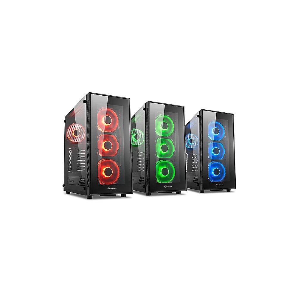 Sharkoon TG5 Midi-Tower ATX Gaming Gehäuse RGB LED, Seitenfenster