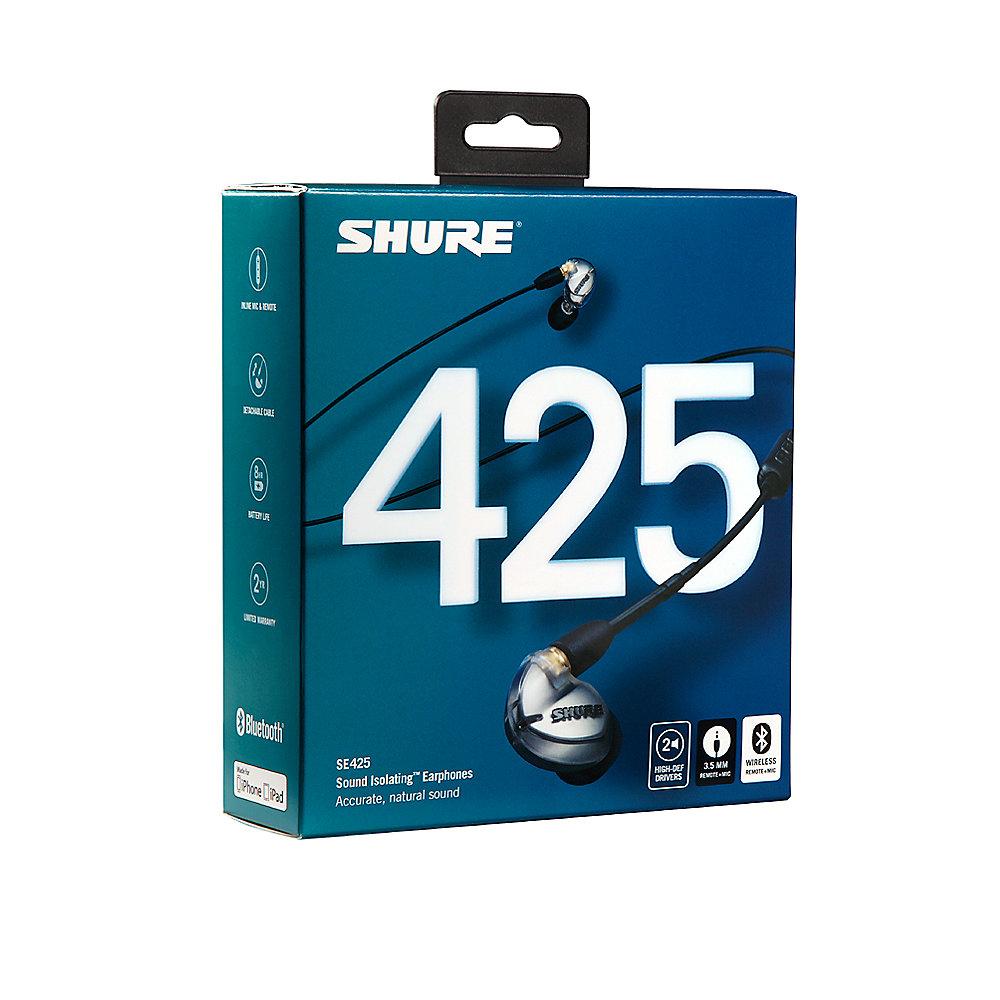 Shure SE425 Sound Isolating In Ear Kopfhörer mit BT, Silber/Metallic