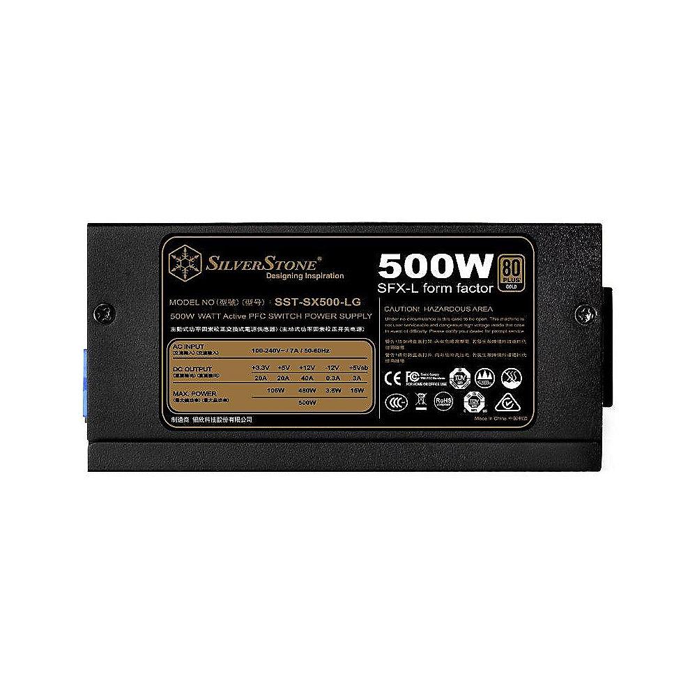 SilverStone SFX SST-SX500-LG V2.0 Netzteil 500 Watt 80  Gold (Vollmodular), SilverStone, SFX, SST-SX500-LG, V2.0, Netzteil, 500, Watt, 80, Gold, Vollmodular,