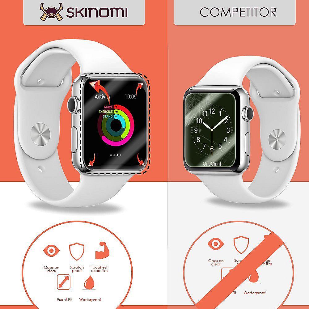 Skinomi TechSkin - Schutzfolie für Apple Watch 42mm (6er Pack)