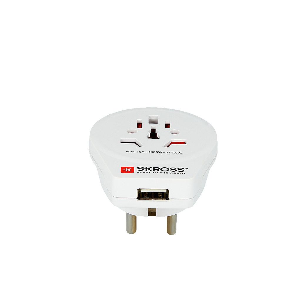 SKROSS Country Adapter World to Europe USB 1.500260