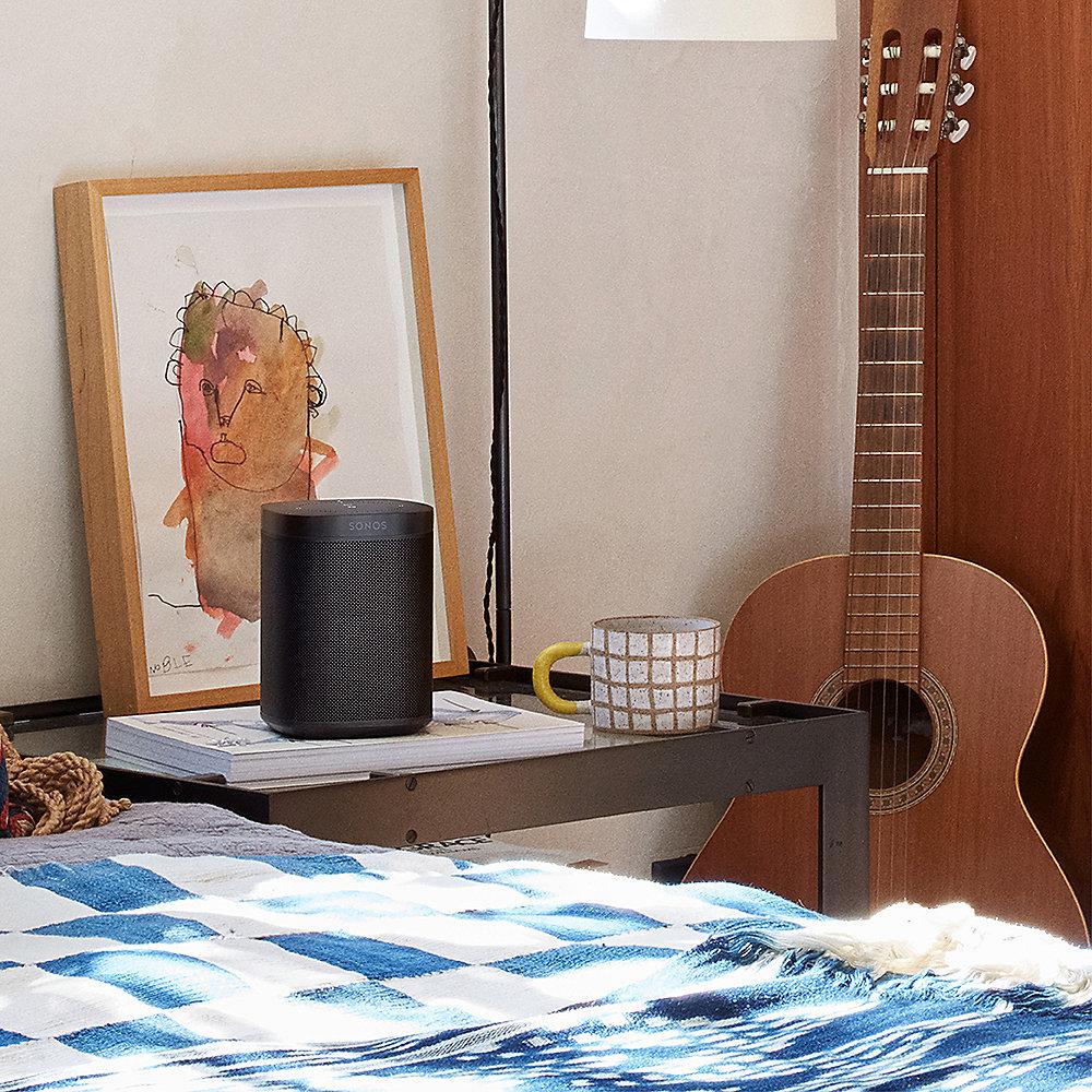 Sonos ONE schwarz kompakter Multiroom All-in-One Smart Speaker Sprachsteuerung