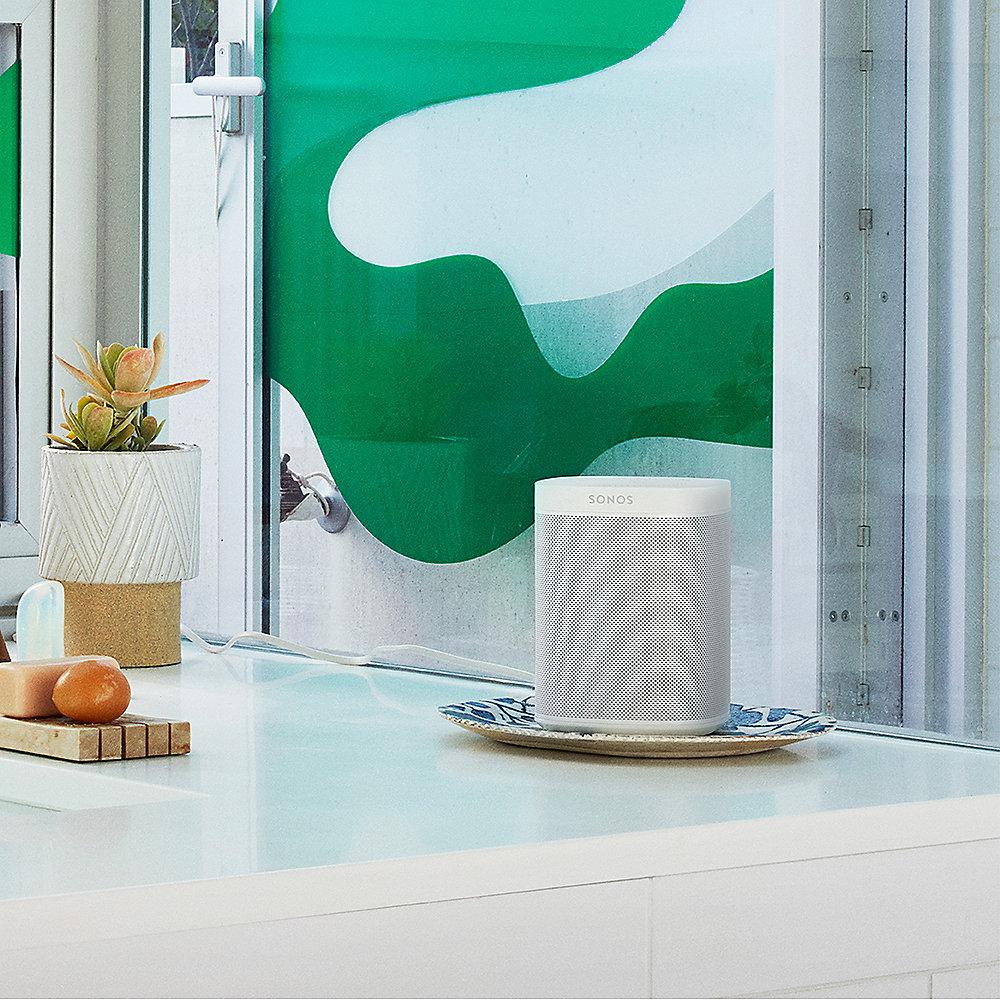 Sonos ONE weiß kompakter Multiroom All-in-One Smart Speaker Sprachsteuerung