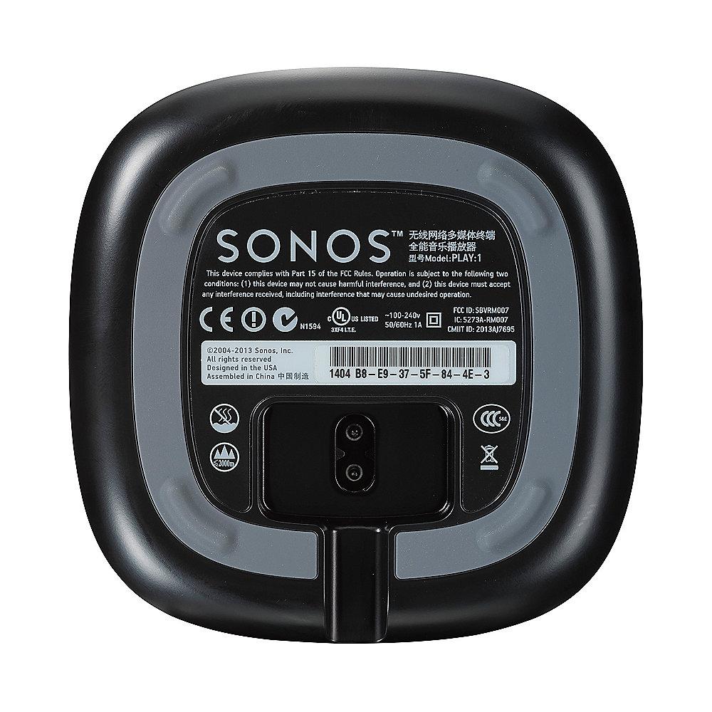 Sonos PLAY:1 schwarz Kompakter Multiroom Smart Speaker für Music Streaming