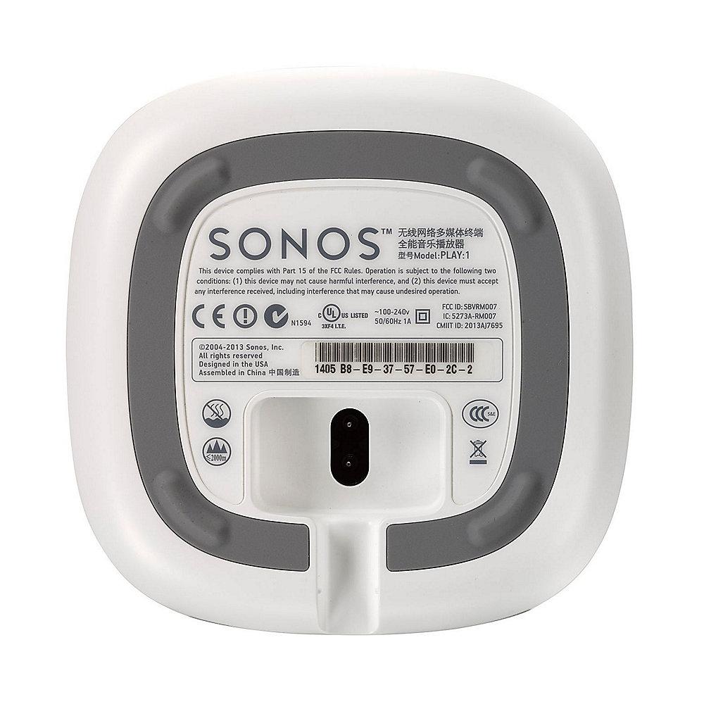 Sonos PLAY:1 weiß Paar Kompakter Multiroom Smart Speaker für Music Streaming