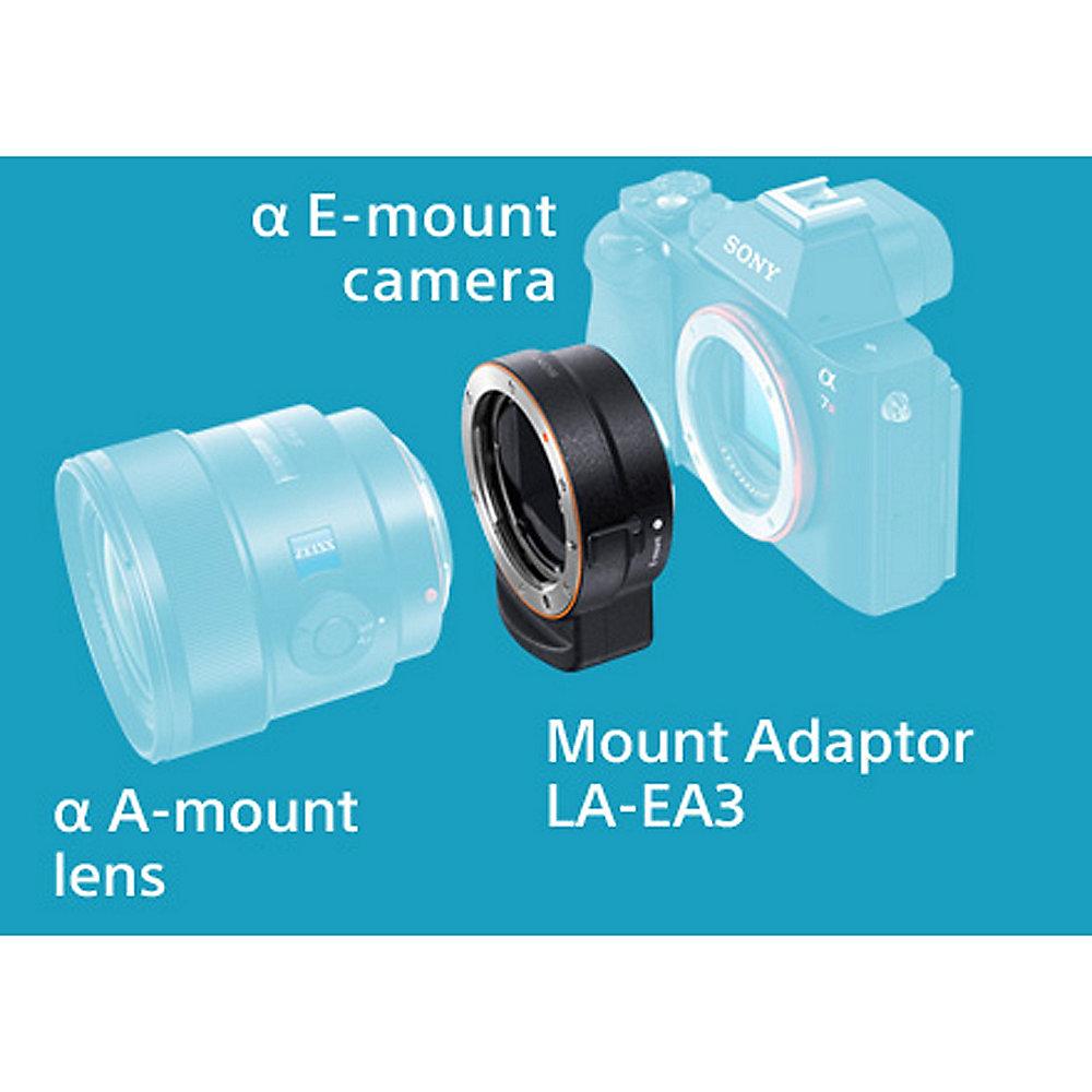 Sony LA-EA3 Objektiv-Adapter (Alpha Objektiv an E-Mount-Kamera), Sony, LA-EA3, Objektiv-Adapter, Alpha, Objektiv, E-Mount-Kamera,