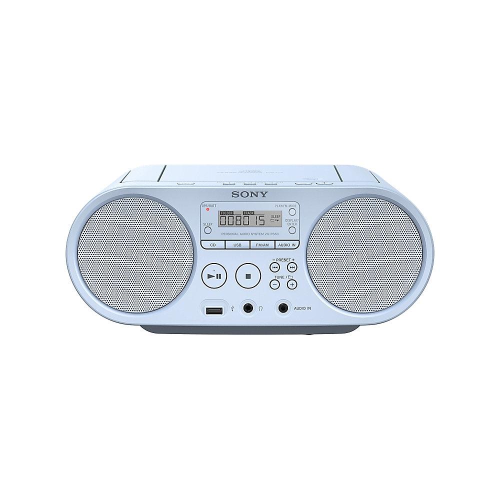 Sony ZS-PS50L CD-Boombox AM/FM mit USB blau