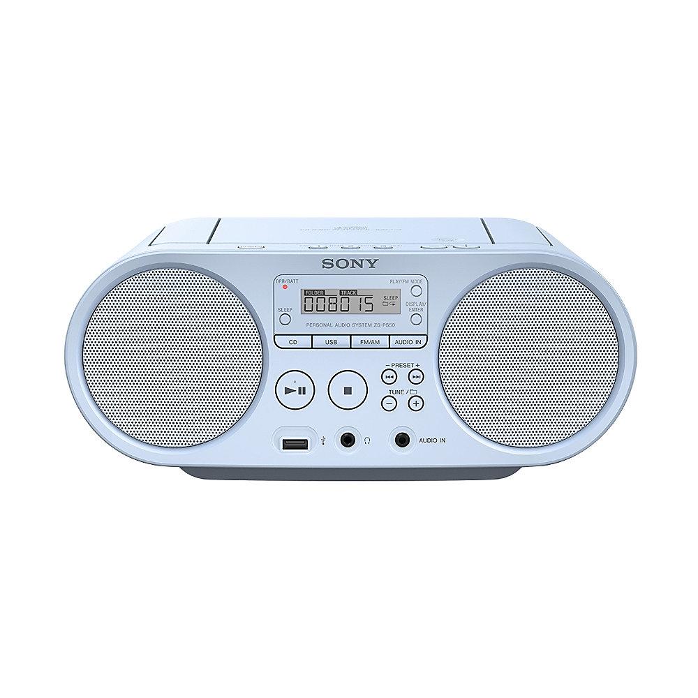 Sony ZS-PS50L CD-Boombox AM/FM mit USB blau, Sony, ZS-PS50L, CD-Boombox, AM/FM, USB, blau