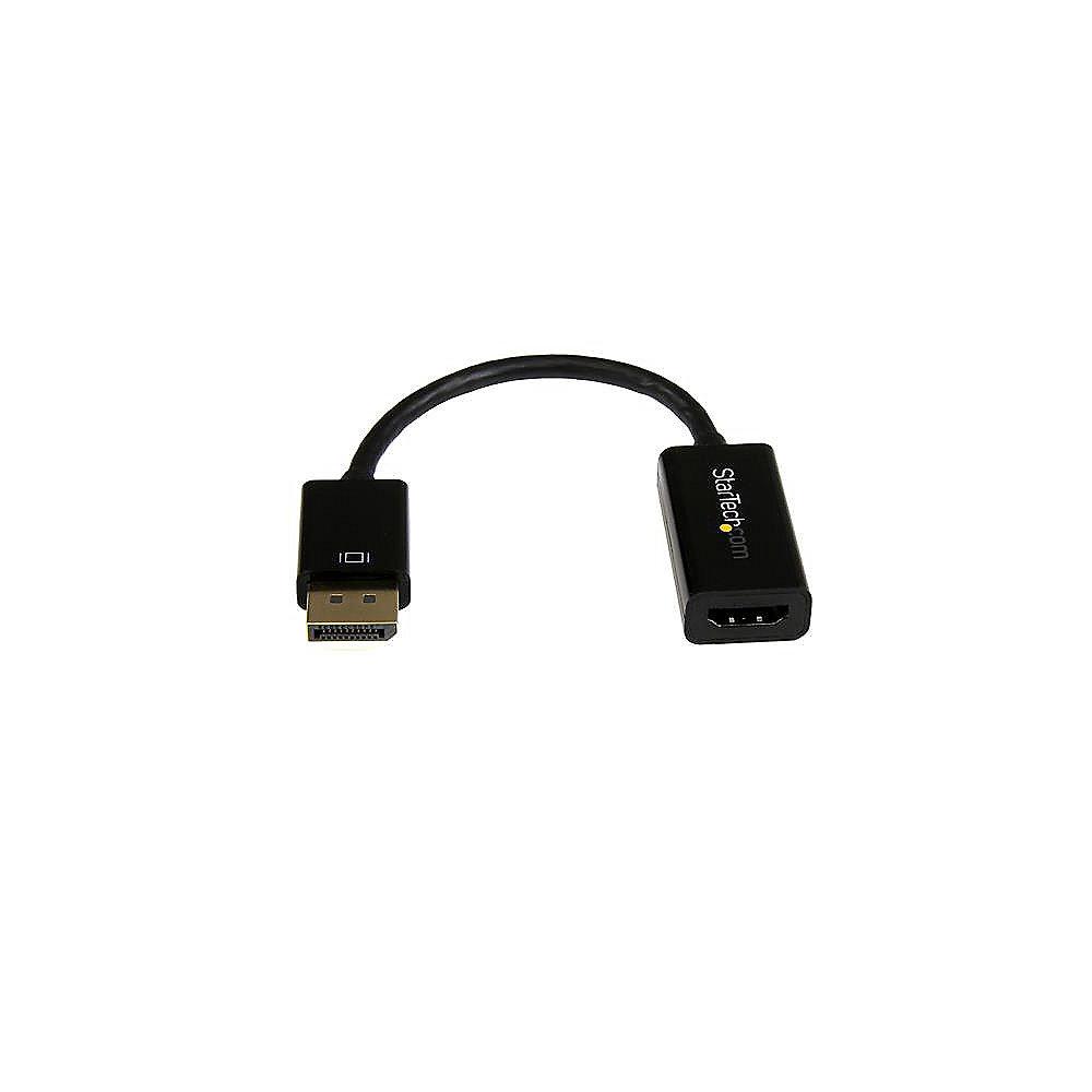 Startech Displayport Adapter 0,15m DP zu HDMI 4K aktiv St./Bu. schwarz, Startech, Displayport, Adapter, 0,15m, DP, HDMI, 4K, aktiv, St./Bu., schwarz