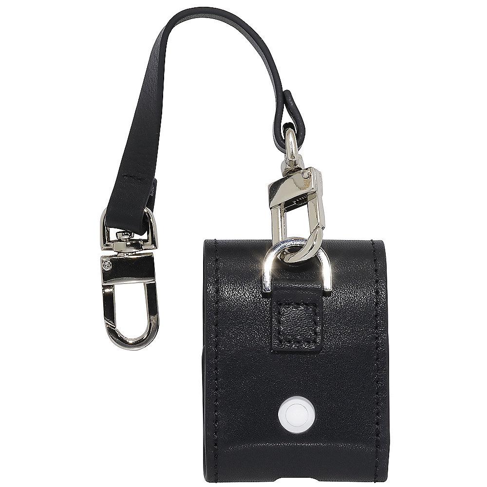 StilGut AirPod Case mit Lederband & Karabiner schwarz nappa
