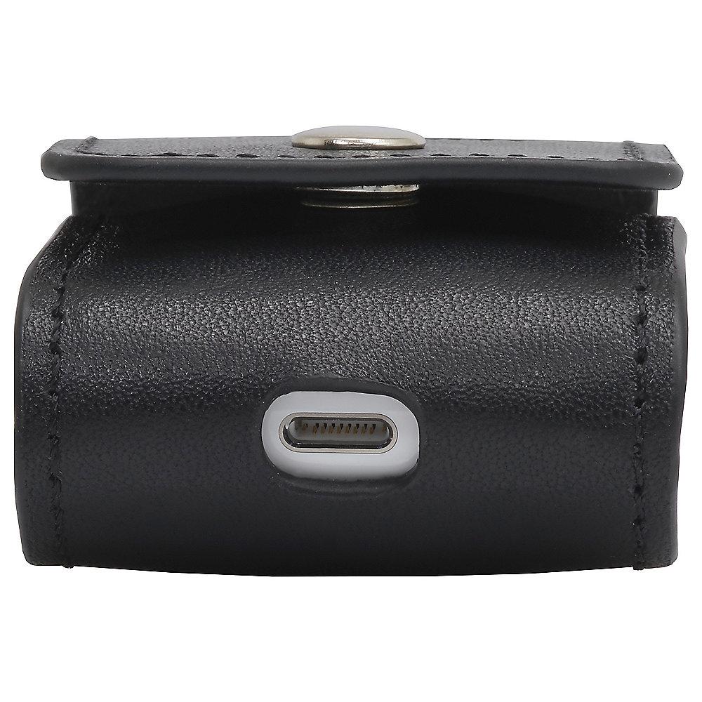 StilGut AirPod Case mit Lederband & Karabiner schwarz nappa