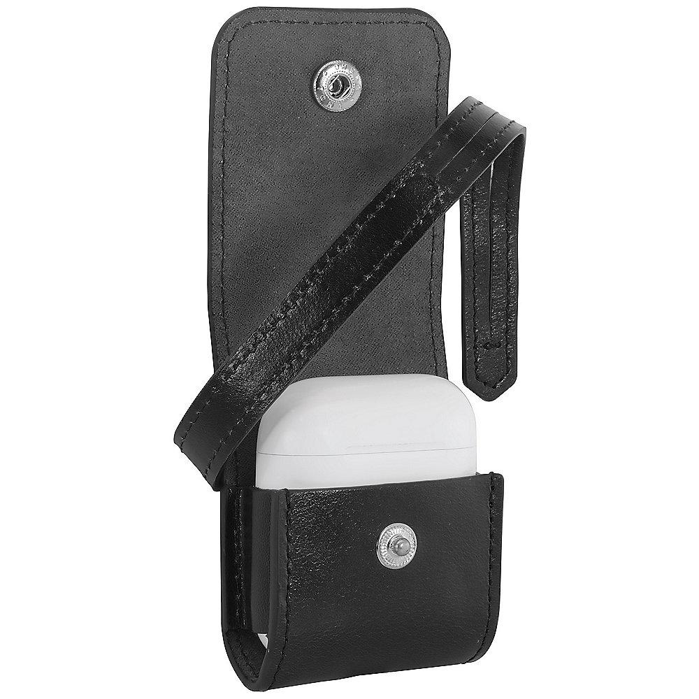 StilGut AirPod Case mit Lederband schwarz nappa