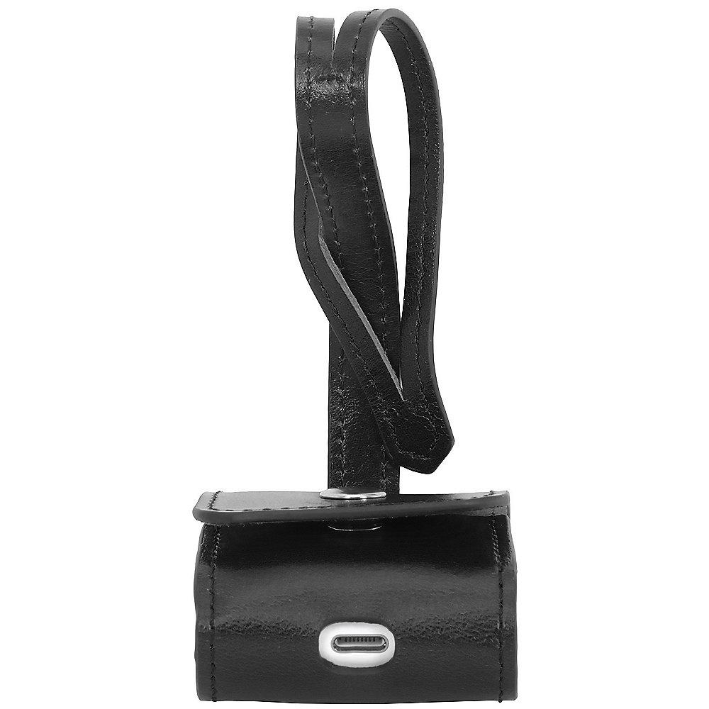 StilGut AirPod Case mit Lederband schwarz nappa