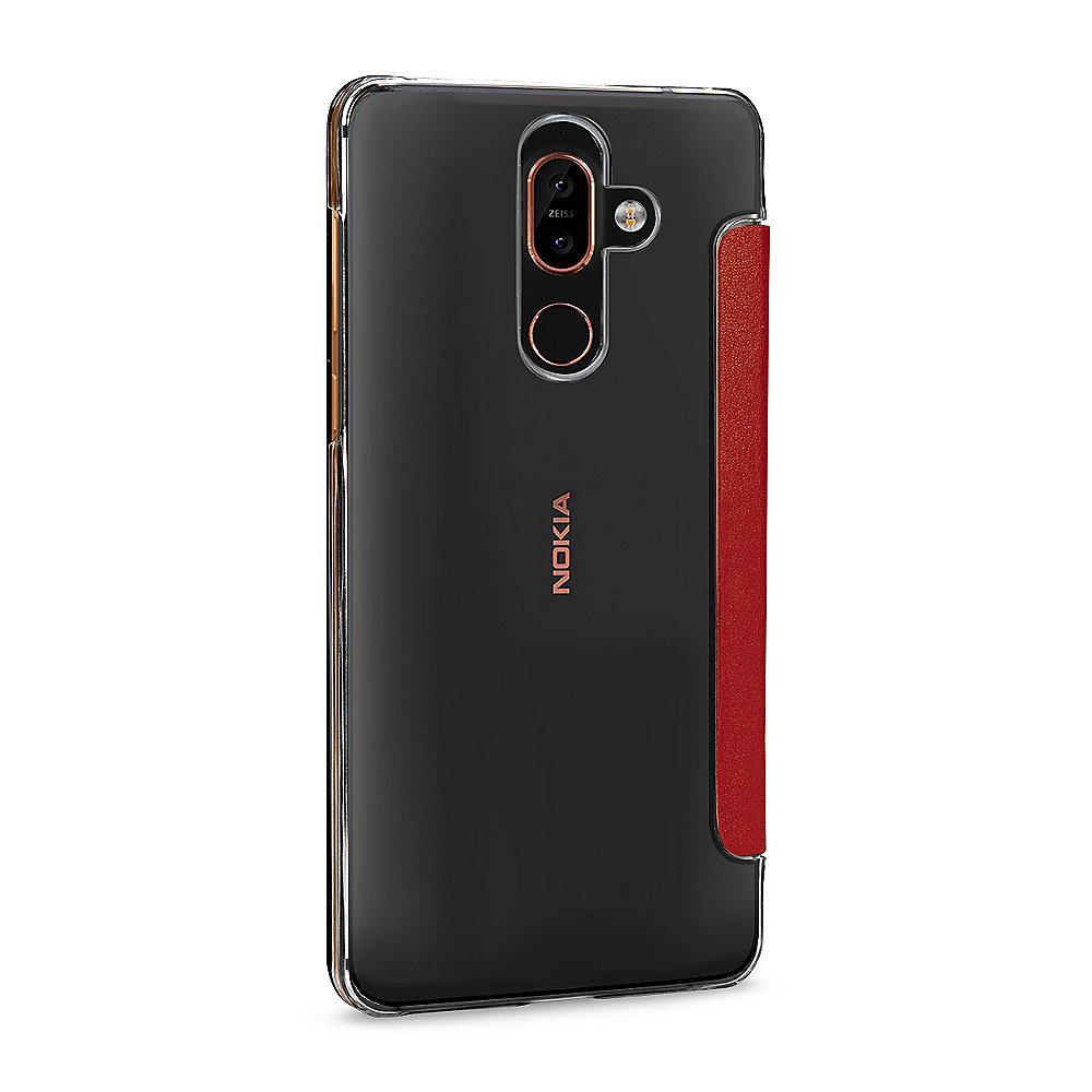 StilGut Book Type mit NFC/RFID Blocker für Nokia 7 Plus Rot/Transparent