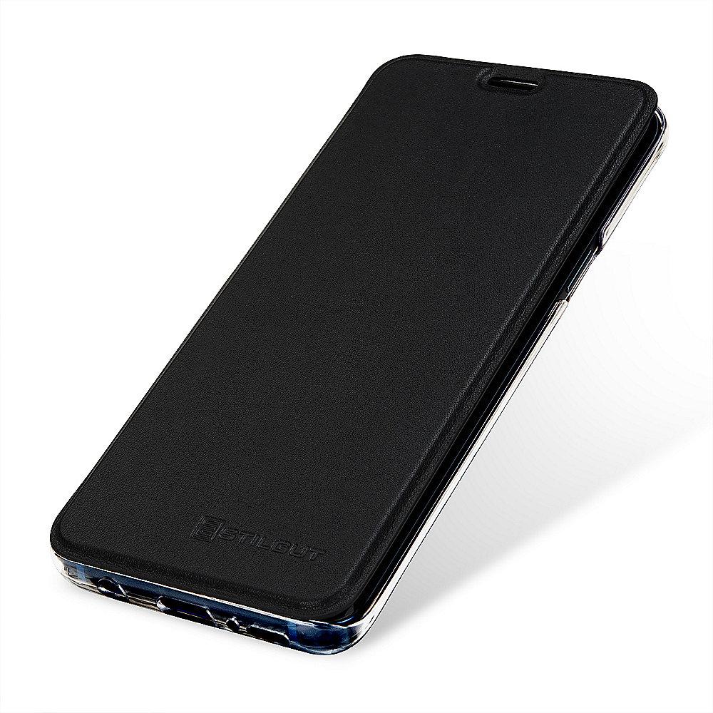 StilGut Book Type mit NFC/RFID Blocker für Samsung Galaxy S9 schwarz/transparent