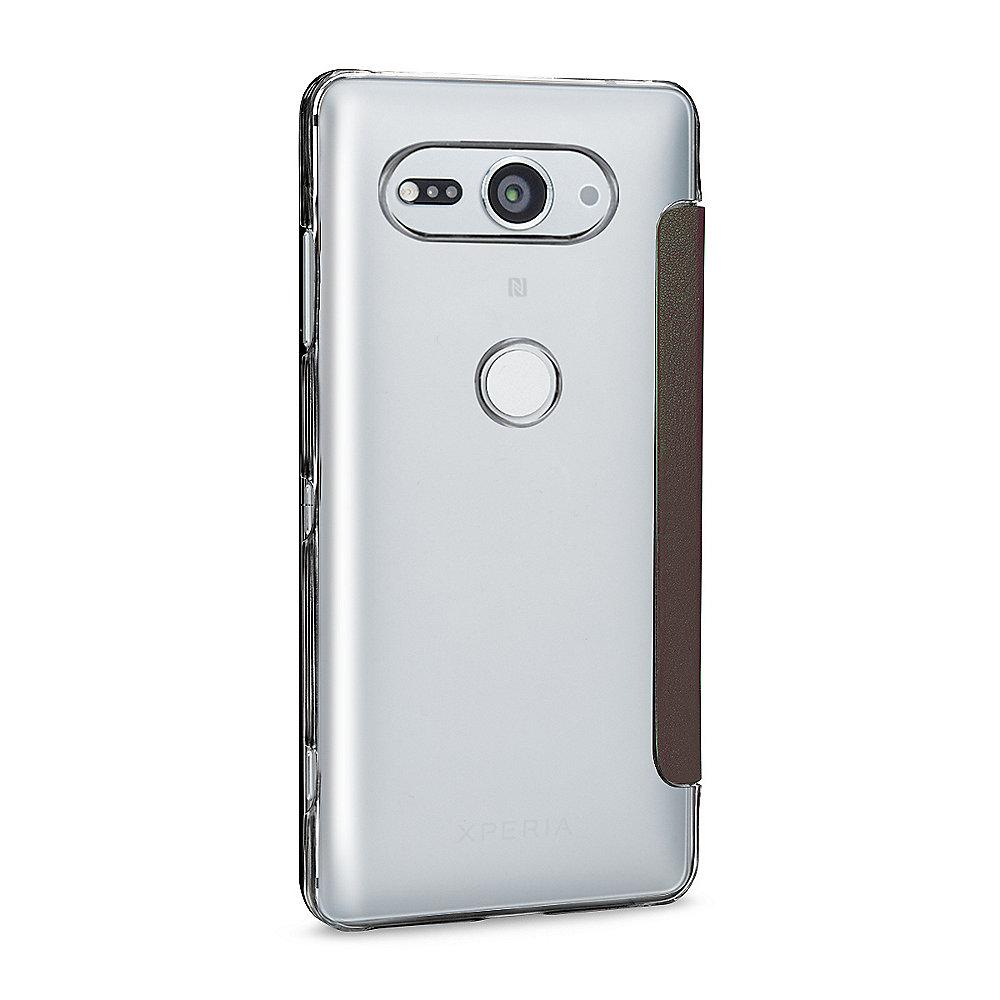 StilGut Book Type mit NFC/RFID Blocker für Sony Xperia XZ2 Compact Braun/Transp