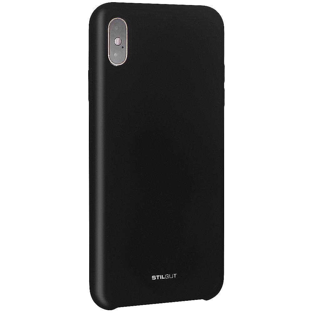 StilGut Liquid Silicon Case für Apple iPhone XS MAX schwarz B07GYN5163