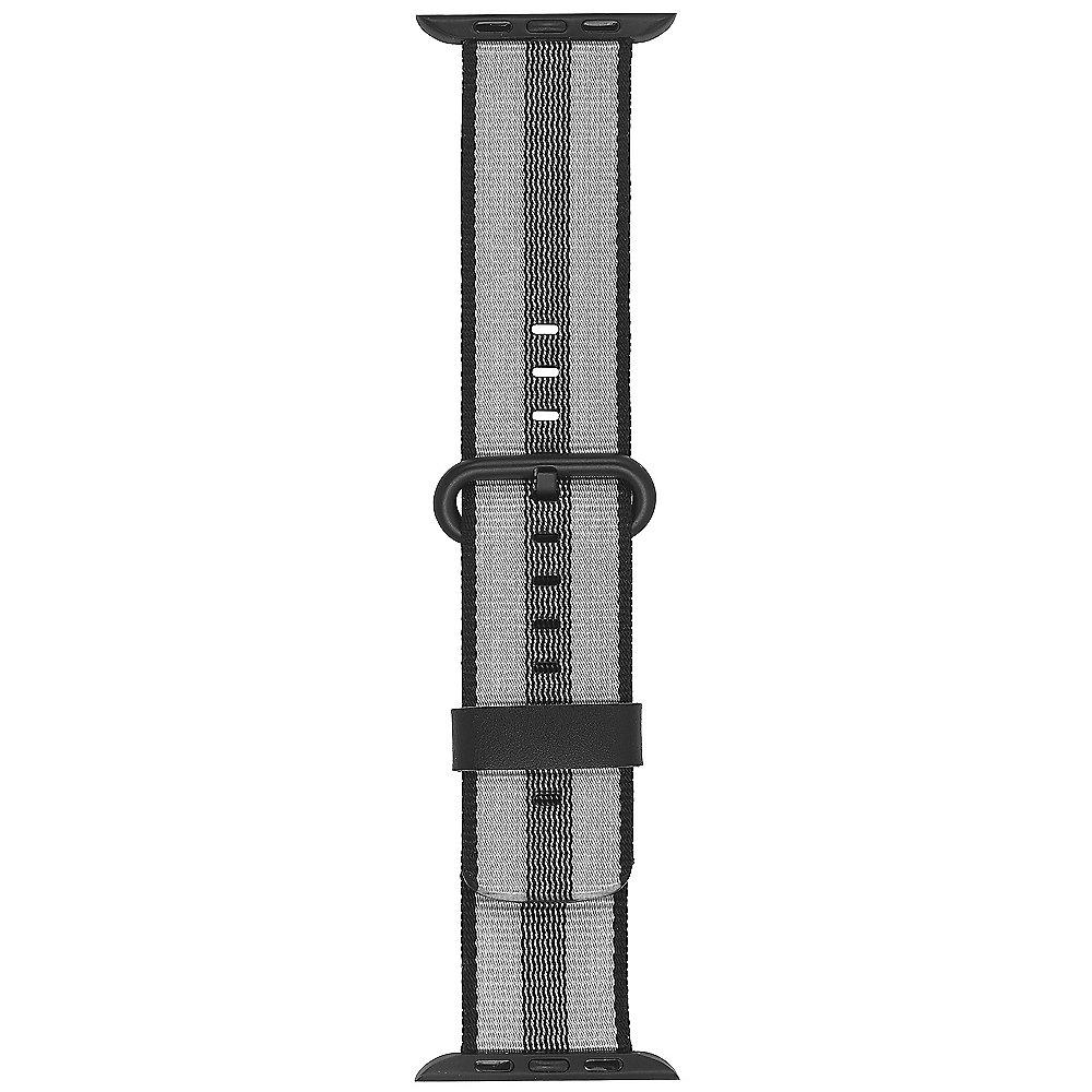 StilGut Nylon Armband für Apple Watch Serie 1-4 42mm schwarz/grau