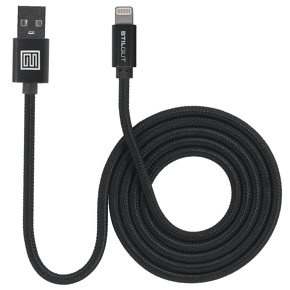 StilGut Premium-Lightning Kabel 1m, schwarz, StilGut, Premium-Lightning, Kabel, 1m, schwarz