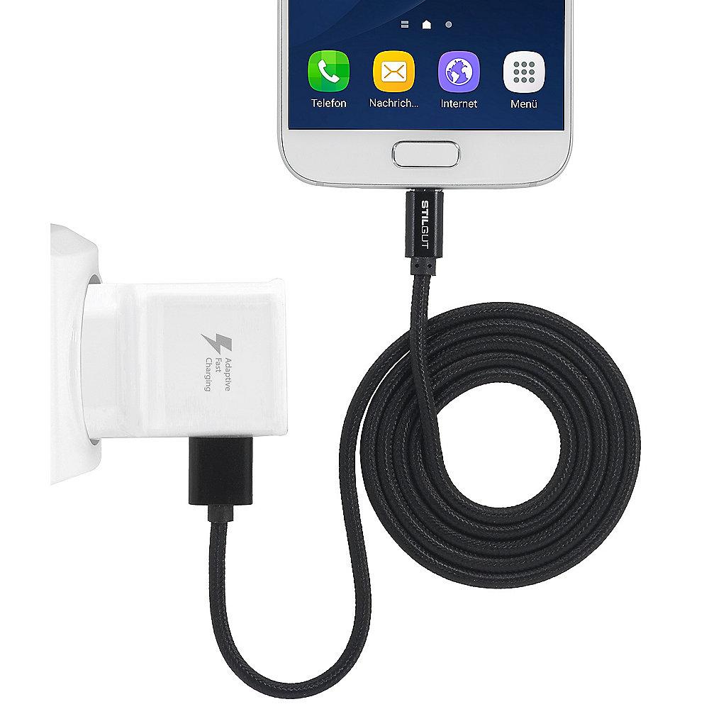 StilGut Premium Micro-USB Kabel 1m, schwarz