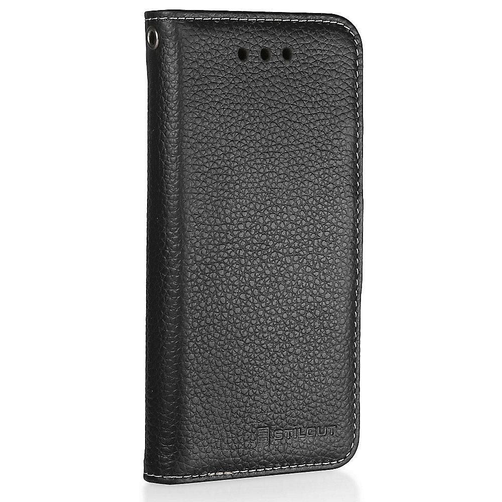 StilGut "Talis" Book Wallet Ledertasche für iPhone SE/5/5s schwarz