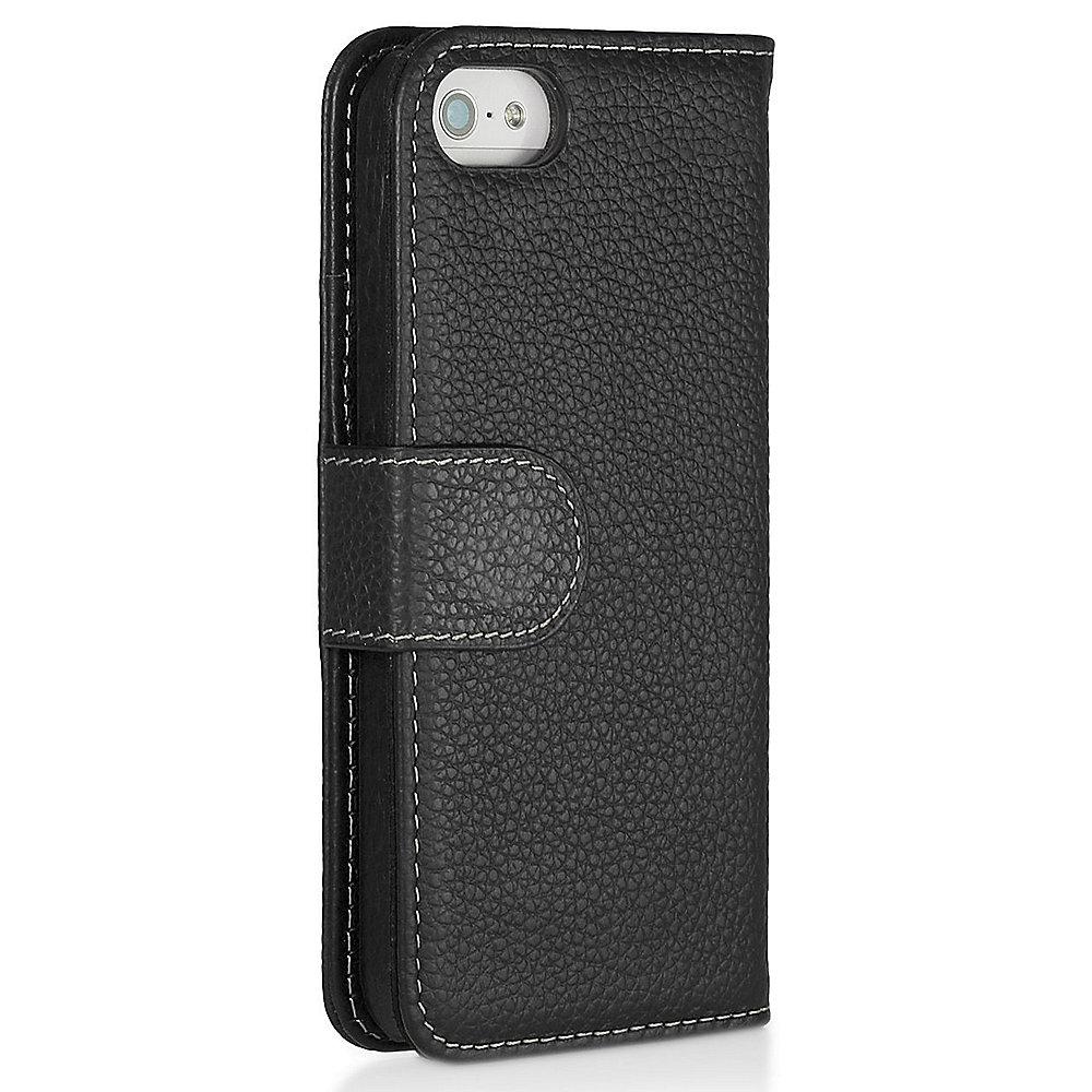 StilGut "Talis" Book Wallet Ledertasche für iPhone SE/5/5s schwarz