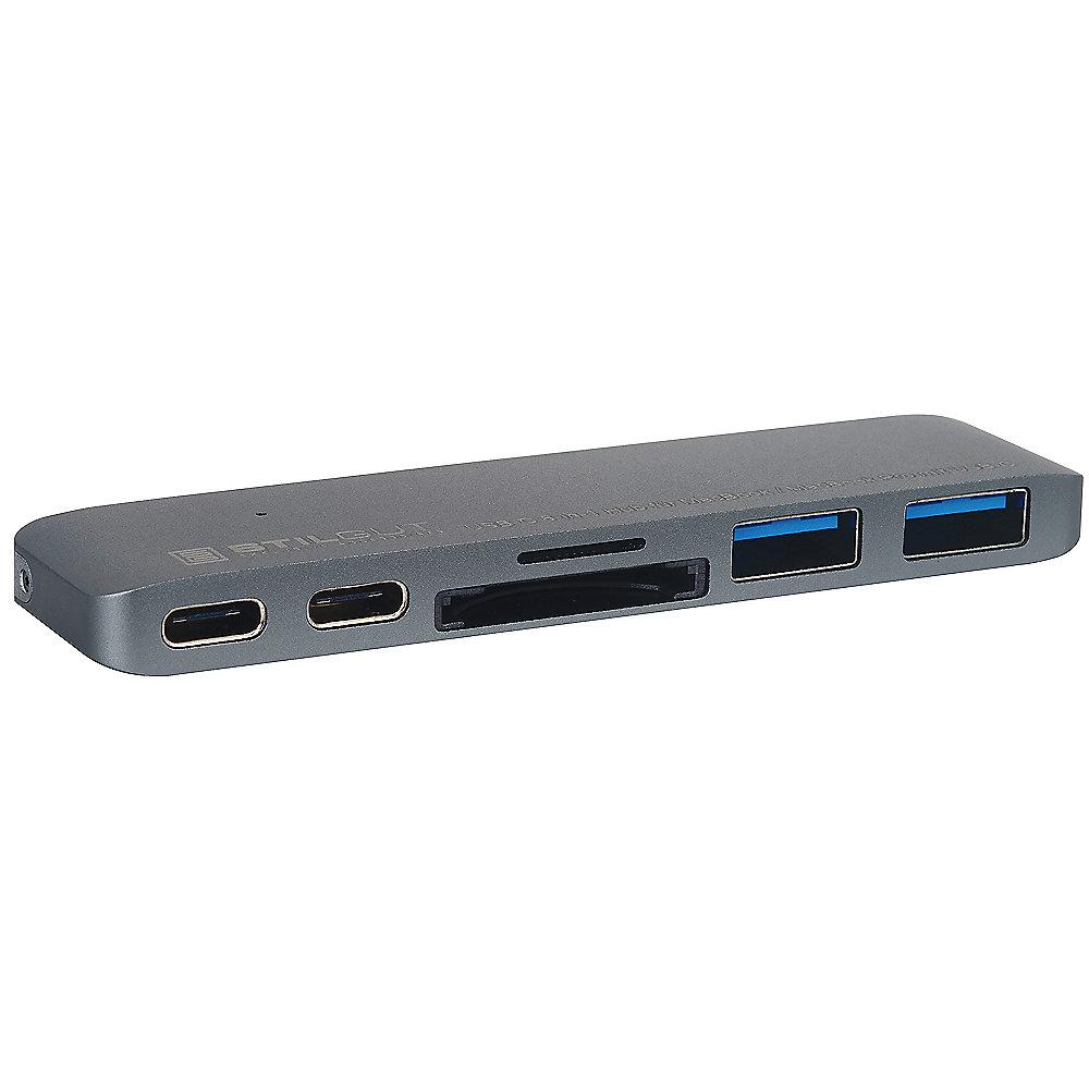 StilGut USB-C HUB mit Ladefunktion für Macbook Pro space grey, StilGut, USB-C, HUB, Ladefunktion, Macbook, Pro, space, grey