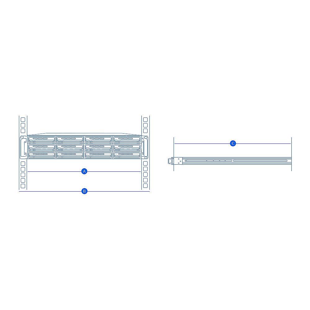 Synology RKM114 Rail Kit Mounted - Führungsset für RackStation