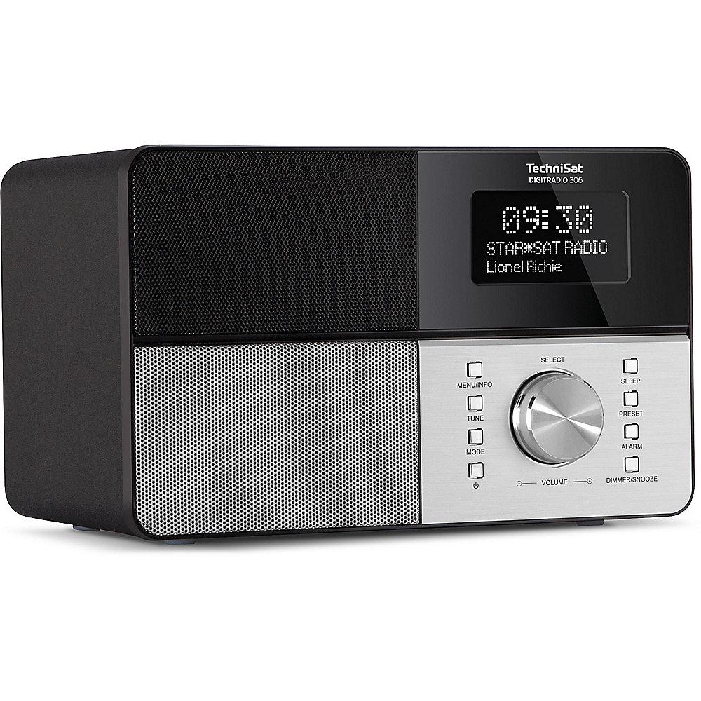 TechniSat DIGITRADIO 306 DAB /UKW Radio, schwarz/silber, mit Timer