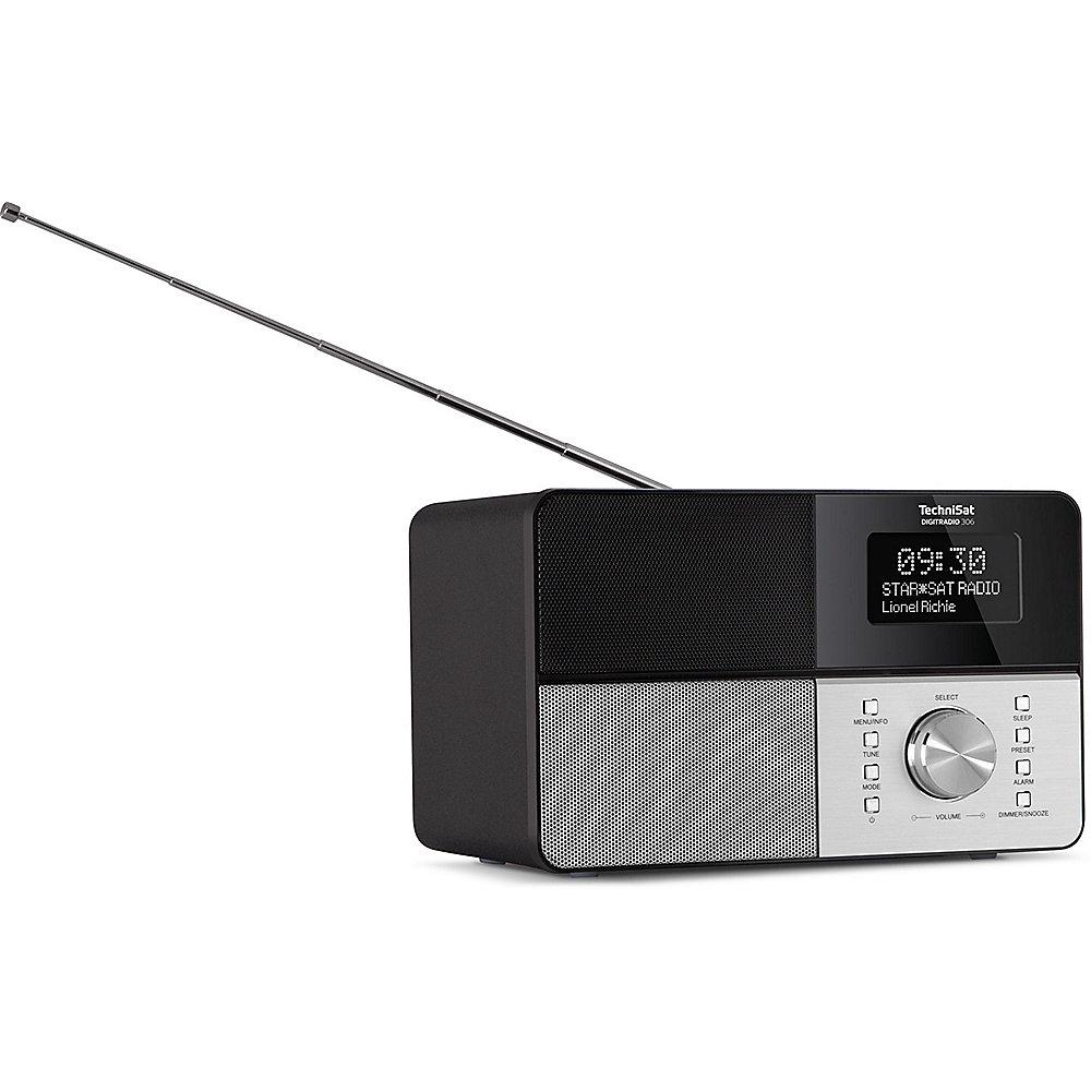 TechniSat DIGITRADIO 306 DAB /UKW Radio, schwarz/silber, mit Timer