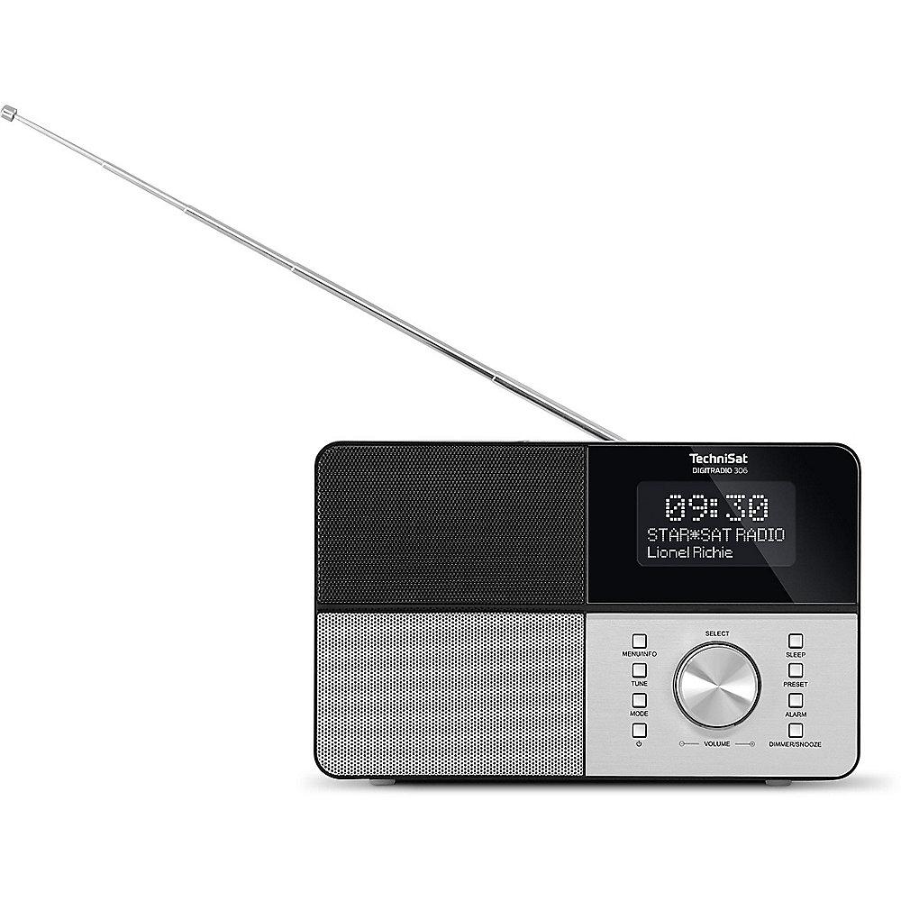 TechniSat DIGITRADIO 306 DAB /UKW Radio, schwarz/silber, mit Timer