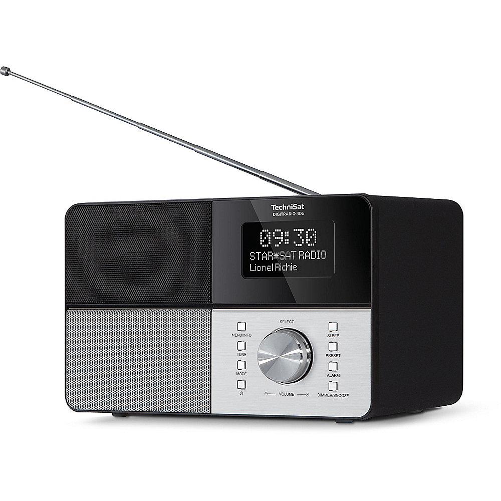 TechniSat DIGITRADIO 306 DAB /UKW Radio, schwarz/silber, mit Timer