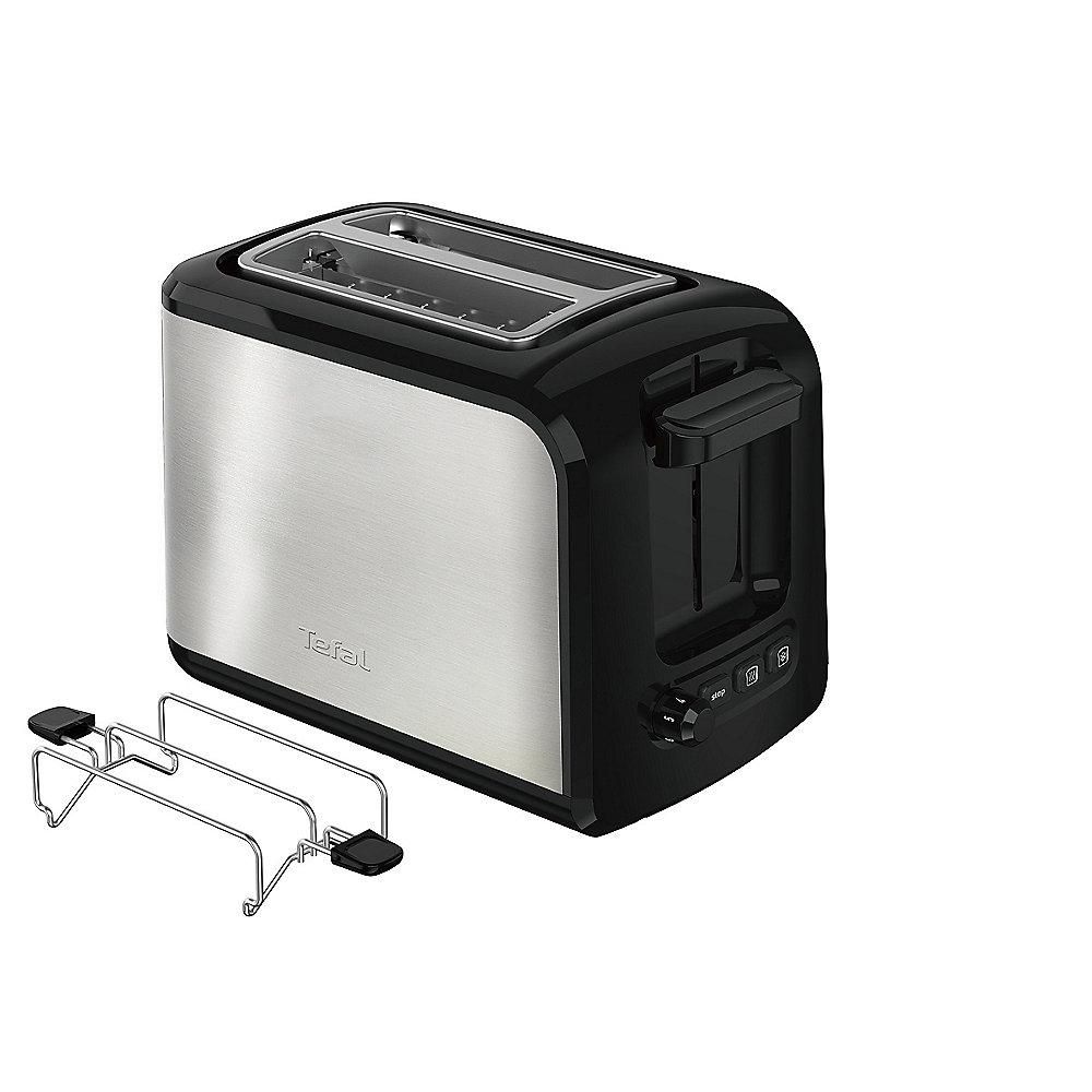 Tefal TT411D Toaster Edelstahl 850W Schwarz / Edelstahl, Tefal, TT411D, Toaster, Edelstahl, 850W, Schwarz, /, Edelstahl