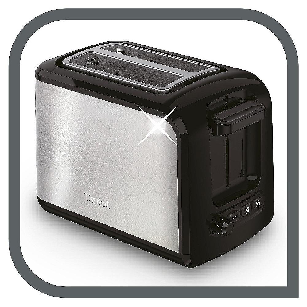 Tefal TT411D Toaster Edelstahl 850W Schwarz / Edelstahl