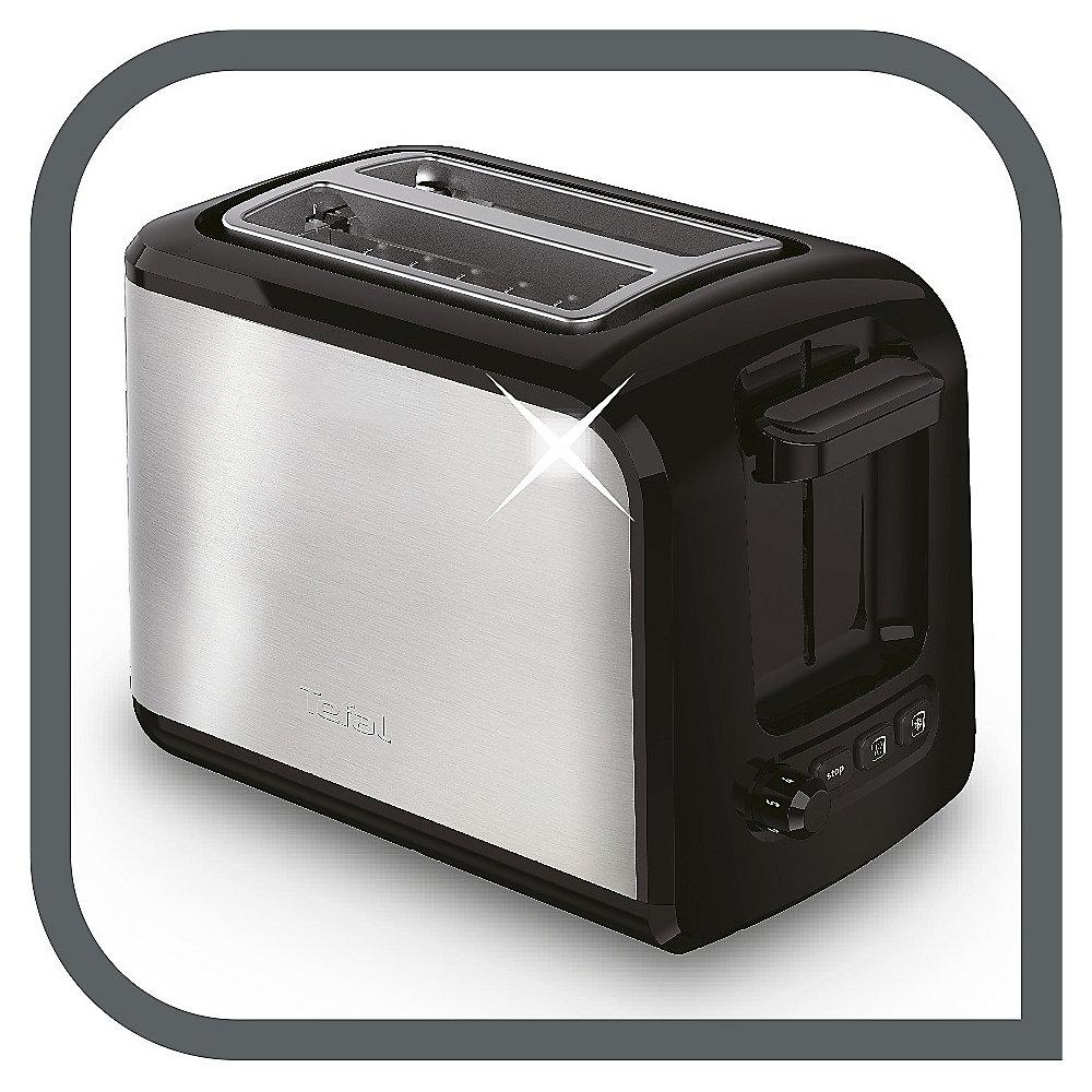 Tefal TT411D Toaster Edelstahl 850W Schwarz / Edelstahl, Tefal, TT411D, Toaster, Edelstahl, 850W, Schwarz, /, Edelstahl