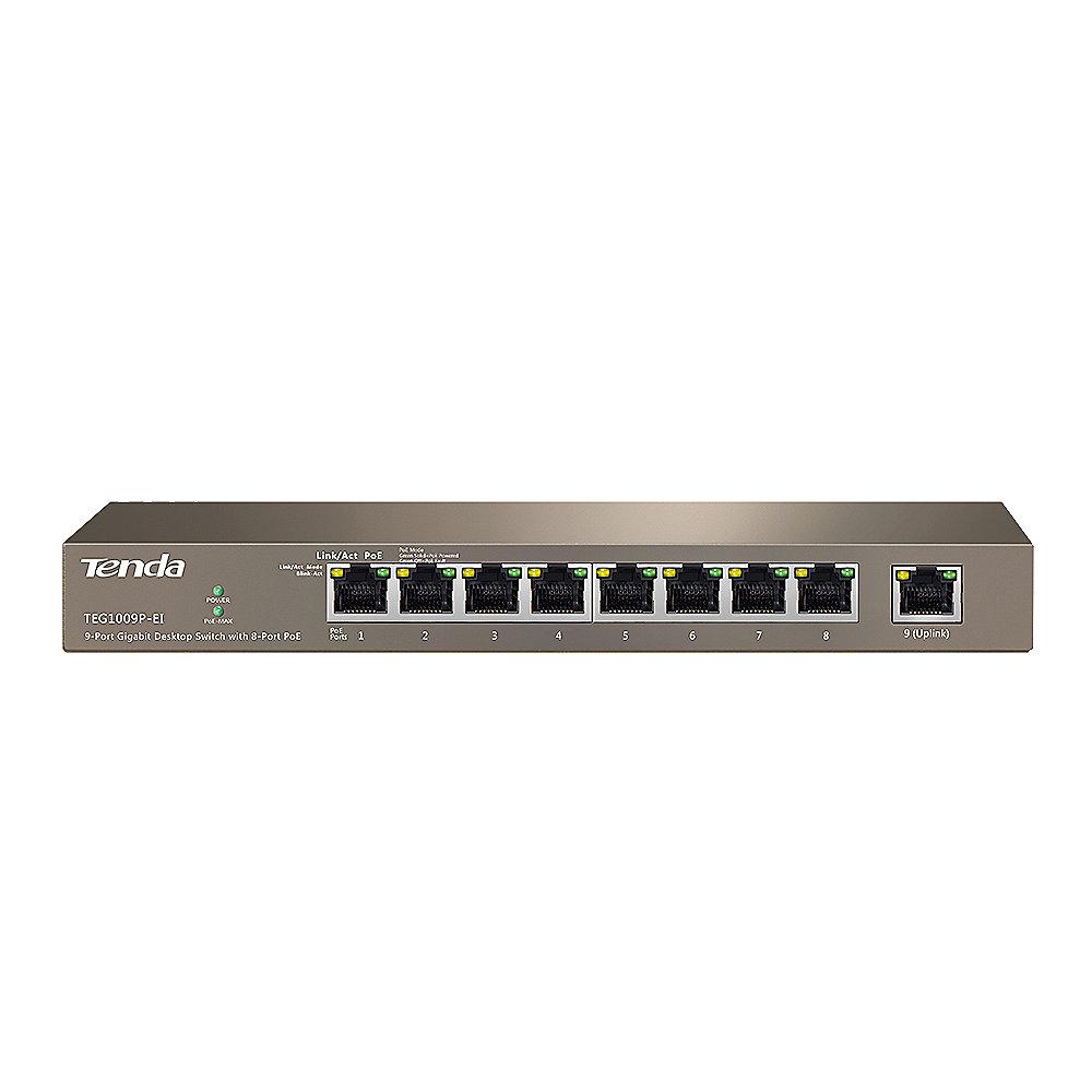 Tenda 9x Port Gigabit Desktop Switch mit 8x PoE TEG1009P-EI, Tenda, 9x, Port, Gigabit, Desktop, Switch, 8x, PoE, TEG1009P-EI